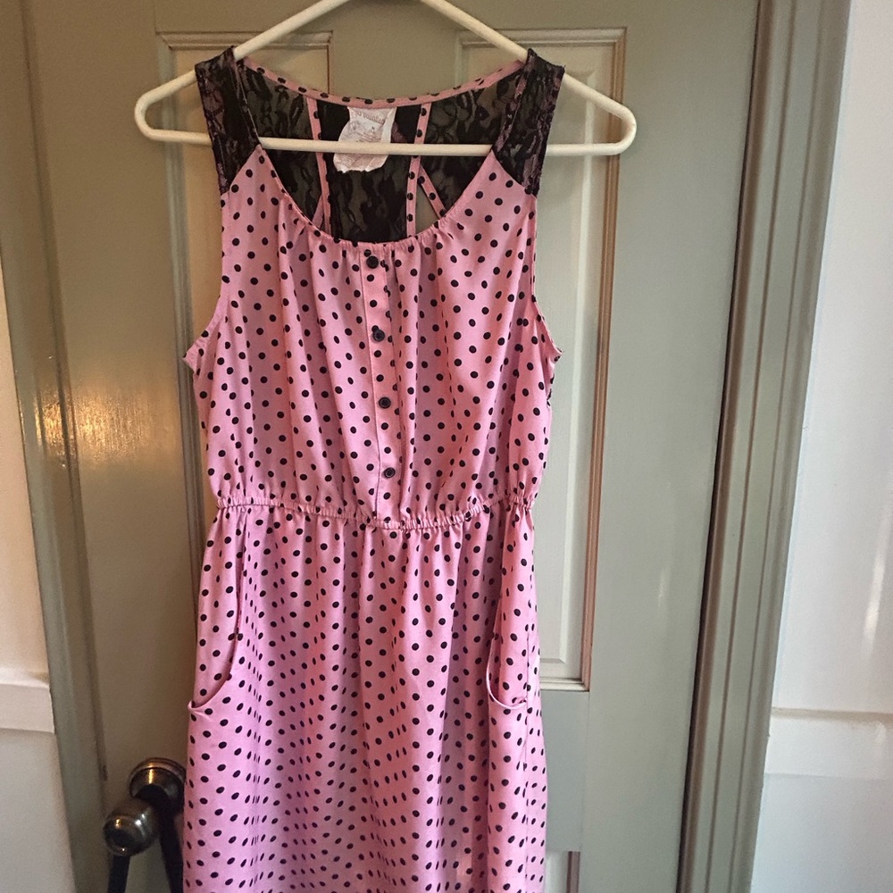 No Boundaries Pink Polka Dot Maxi Dress